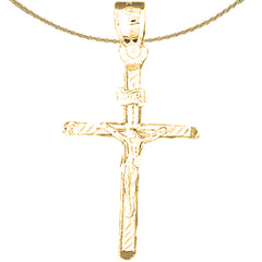 Colgante de cruz de plata de ley (bañado en rodio o oro amarillo)