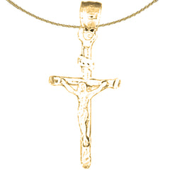 Colgante de cruz de plata de ley (bañado en rodio o oro amarillo)