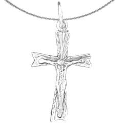 Colgante de cruz de plata de ley (bañado en rodio o oro amarillo)