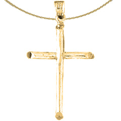 Colgante de cruz de plata de ley (bañado en rodio o oro amarillo)