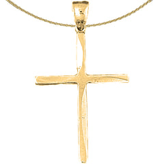 Sterling Silver Cross Pendant (Rhodium or Yellow Gold-plated)