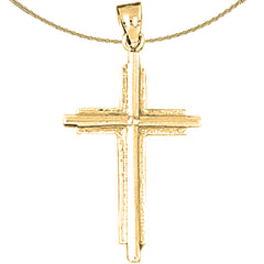 Colgante de cruz de plata de ley (bañado en rodio o oro amarillo)