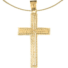 Colgante de cruz de plata de ley (bañado en rodio o oro amarillo)