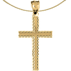 Sterling Silver Cross Pendant (Rhodium or Yellow Gold-plated)