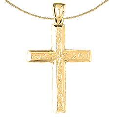 Colgante de cruz de plata de ley (bañado en rodio o oro amarillo)