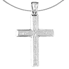 Sterling Silver Cross Pendant (Rhodium or Yellow Gold-plated)