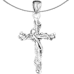 Sterling Silver Cross Pendant (Rhodium or Yellow Gold-plated)