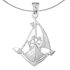 10K, 14K or 18K Gold Sailboat With Anchor Pendant