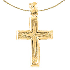 Colgante de cruz de plata de ley (bañado en rodio o oro amarillo)