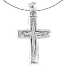 Sterling Silver Cross Pendant (Rhodium or Yellow Gold-plated)