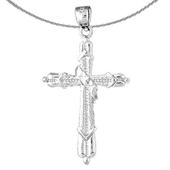 Sterling Silver Cross Pendant (Rhodium or Yellow Gold-plated)