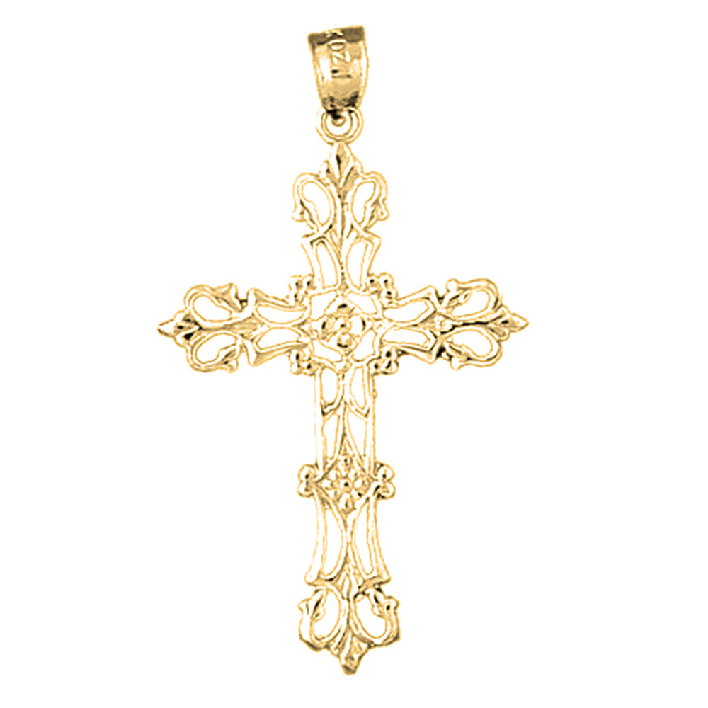 Yellow Gold-plated Silver Cross Pendant