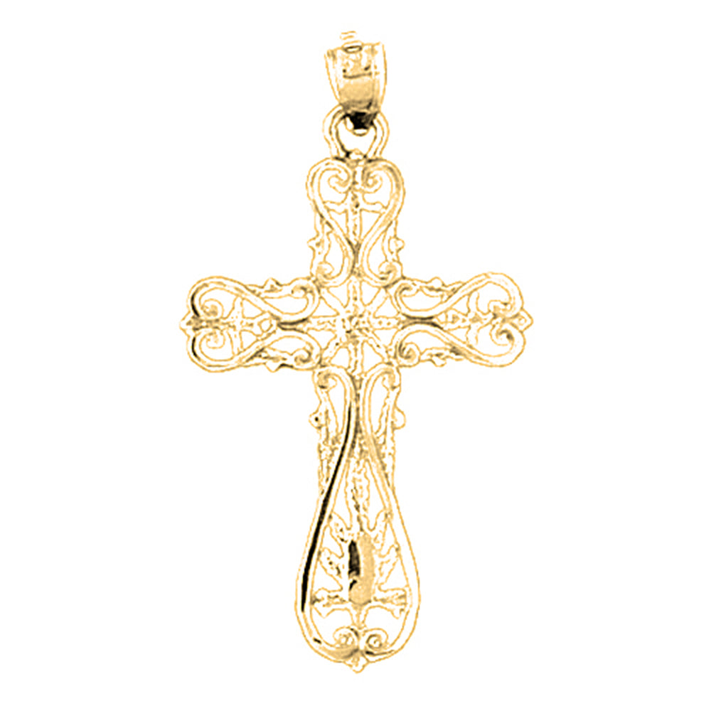 Yellow Gold-plated Silver Cross Pendant