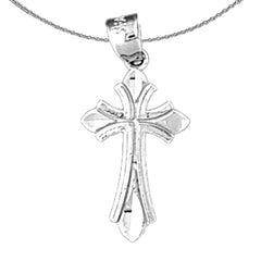 Sterling Silver Cross Pendant (Rhodium or Yellow Gold-plated)