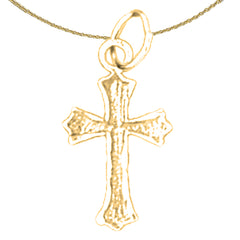 Sterling Silver Cross Pendant (Rhodium or Yellow Gold-plated)