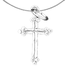 Sterling Silver Cross Pendant (Rhodium or Yellow Gold-plated)