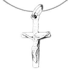 Sterling Silver Cross Pendant (Rhodium or Yellow Gold-plated)