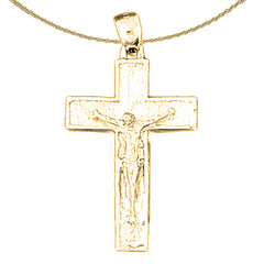 Sterling Silver Cross Pendant (Rhodium or Yellow Gold-plated)