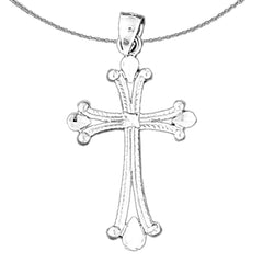 Sterling Silver Cross Pendant (Rhodium or Yellow Gold-plated)