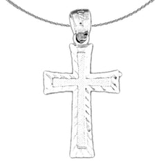 Sterling Silver Cross Pendant (Rhodium or Yellow Gold-plated)