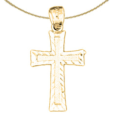 Colgante de cruz de plata de ley (bañado en rodio o oro amarillo)