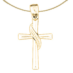 Sterling Silver Cross Pendant (Rhodium or Yellow Gold-plated)