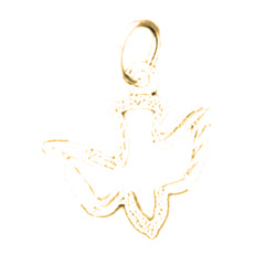 Yellow Gold-plated Silver Dove Pendant