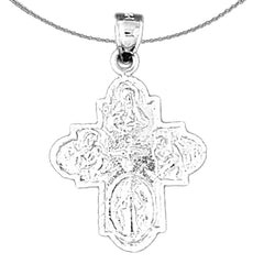 Sterling Silver Cross Pendant (Rhodium or Yellow Gold-plated)