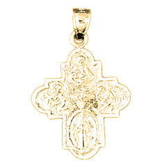 Yellow Gold-plated Silver Cross Pendant