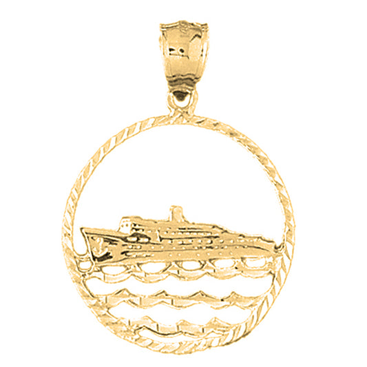 Yellow Gold-plated Silver Cruise Ship Pendant