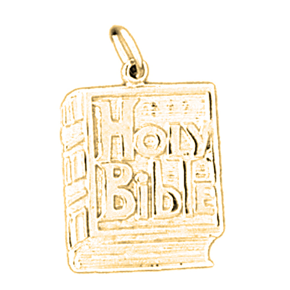 Yellow Gold-plated Silver Holy Bible Pendant
