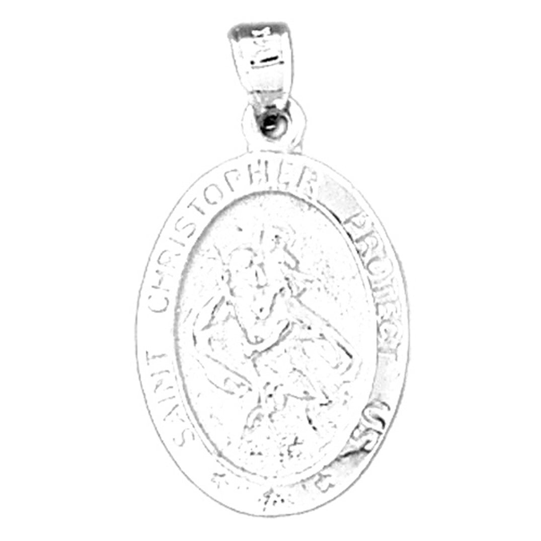 Sterling Silver Saint Christopher Coin Pendant