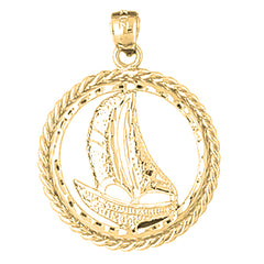 Yellow Gold-plated Silver Sailboat Pendant