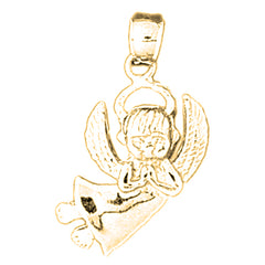 Yellow Gold-plated Silver Angel Pendant