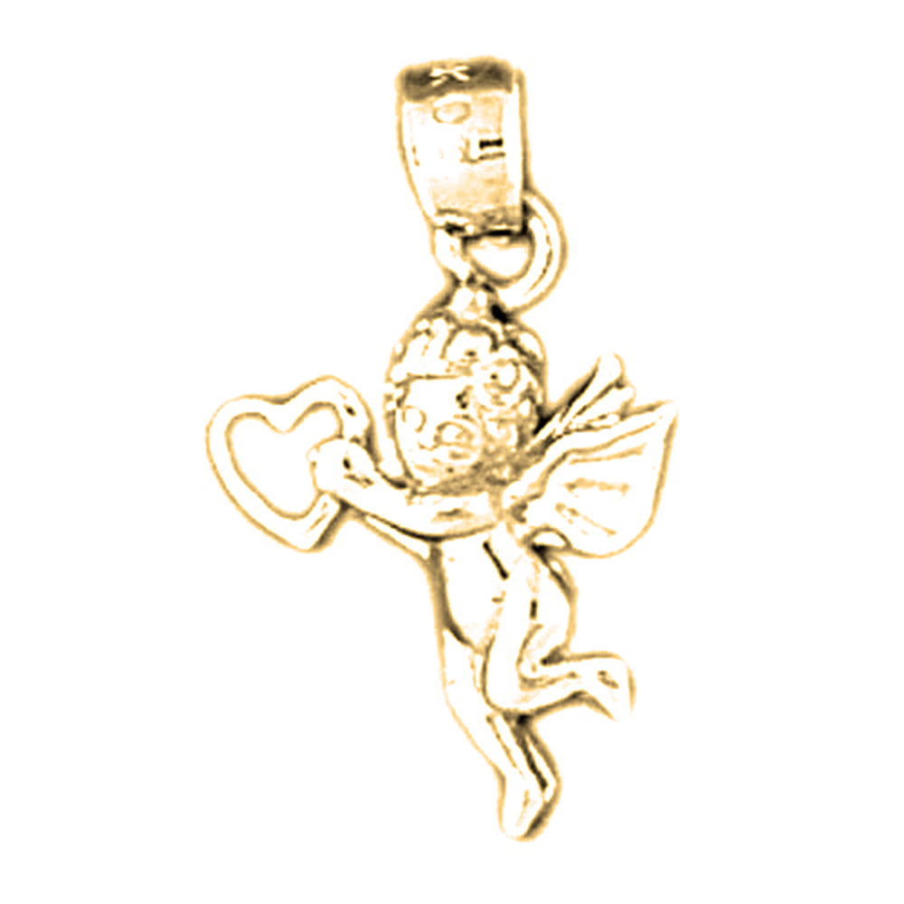 Yellow Gold-plated Silver Angel Pendant