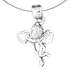 Sterling Silver Angel Pendant (Rhodium or Yellow Gold-plated)