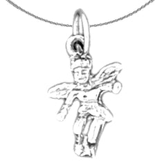 Sterling Silver Angel Pendant (Rhodium or Yellow Gold-plated)