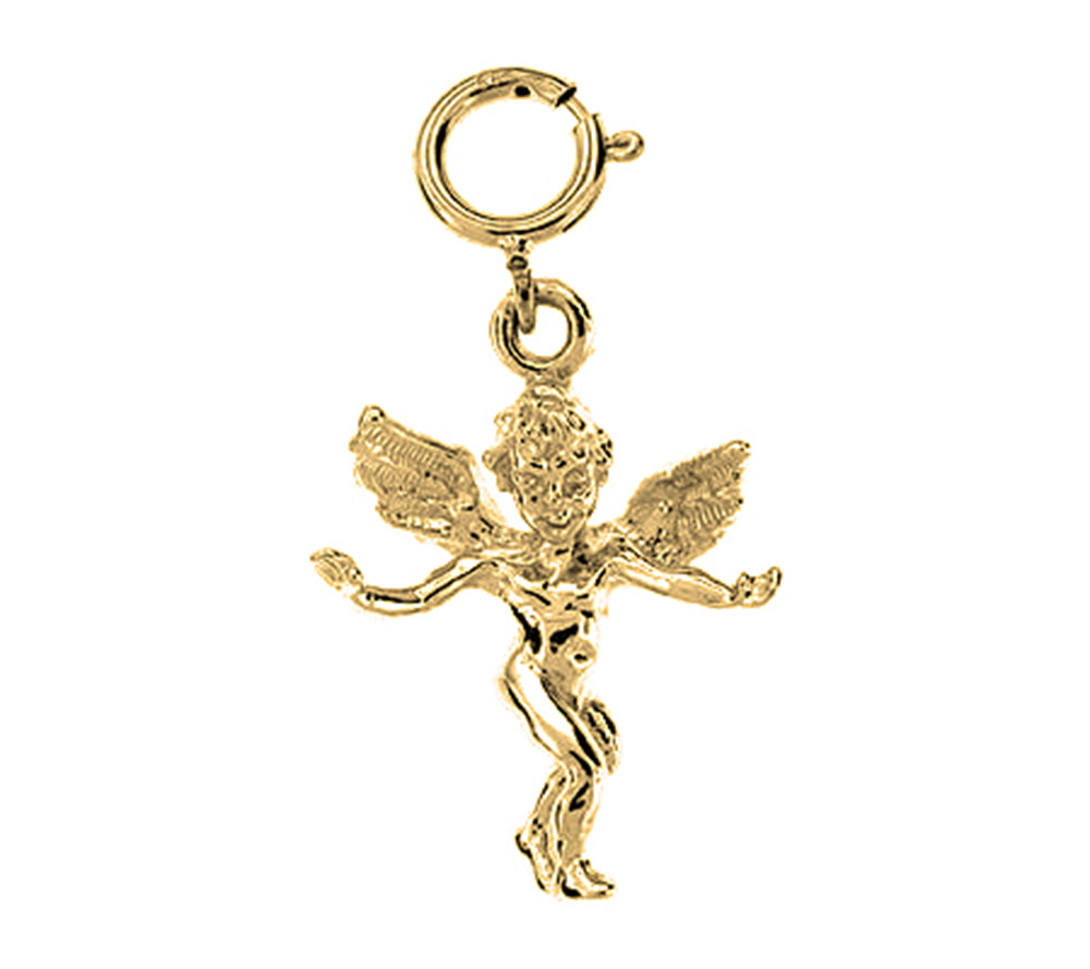 Yellow Gold-plated Silver Angel Pendant