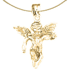 Colgante de ángel de plata de ley (bañado en rodio o oro amarillo)