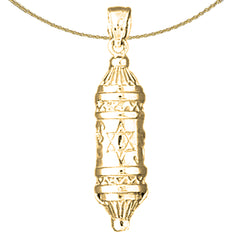 Sterling Silver Scroll Pendant (Rhodium or Yellow Gold-plated)