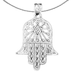 Sterling Silver Chamsah Pendant (Rhodium or Yellow Gold-plated)