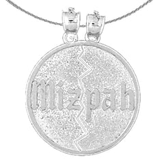 Sterling Silver Mizpah Pendant (Rhodium or Yellow Gold-plated)