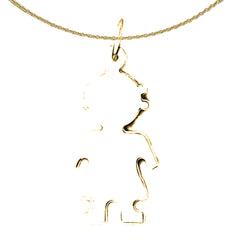 Sterling Silver Handcut Pendant (Rhodium or Yellow Gold-plated)