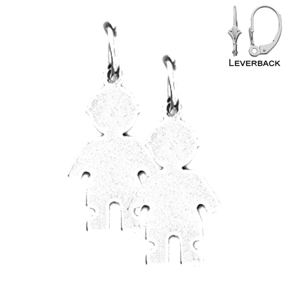Sterling Silver 22mm Hand-cut Earrings (White or Yellow Gold Plated)