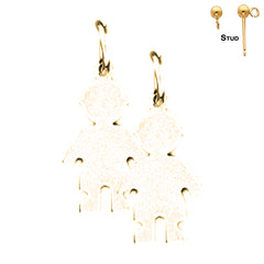 Sterling Silver 22mm Hand-cut Earrings (White or Yellow Gold Plated)