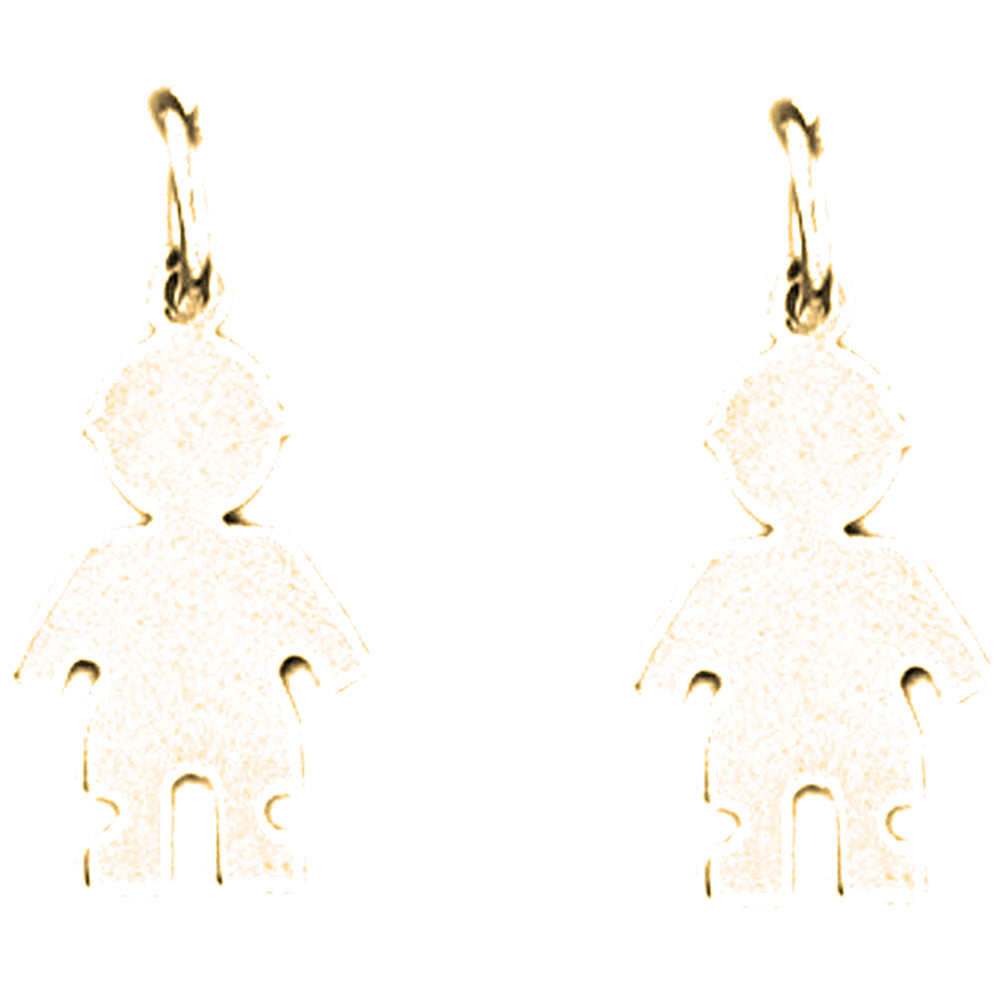 Yellow Gold-plated Silver 22mm Hand-cut Earrings