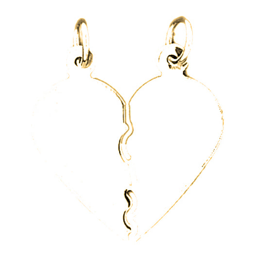 Yellow Gold-plated Silver Handcut Heart Pendant