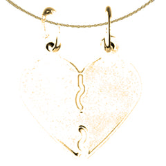 Colgante de corazón cortado a mano en plata de ley (bañado en rodio o oro amarillo)