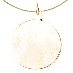 Sterling Silver Handcut Round Pendant (Rhodium or Yellow Gold-plated)