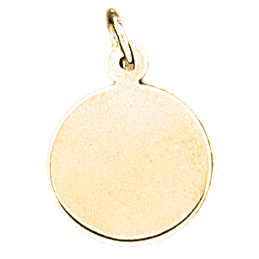 Yellow Gold-plated Silver Handcut Round Pendant